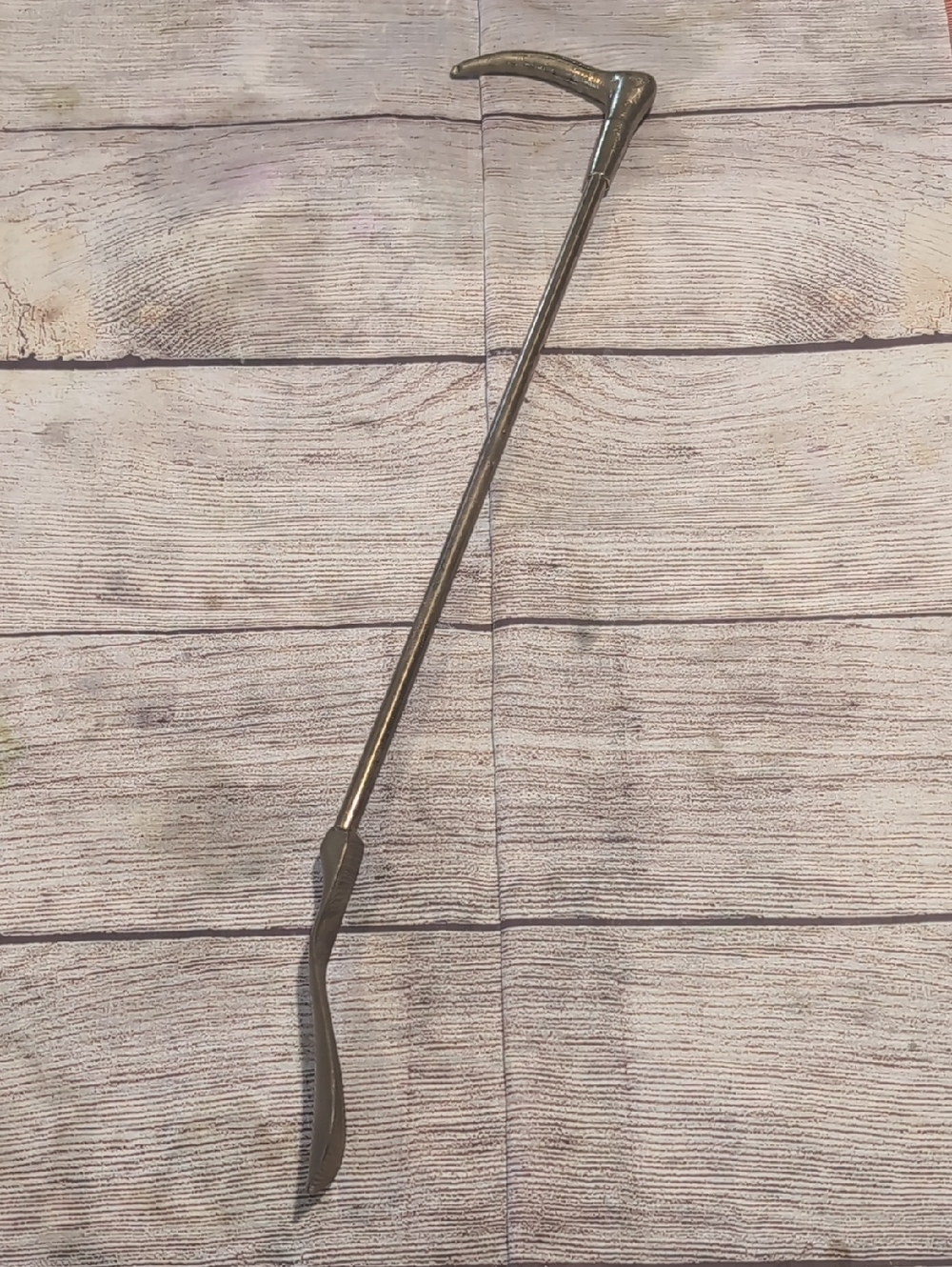 Vintage Brass Shoehorn With Top Handle Made In England